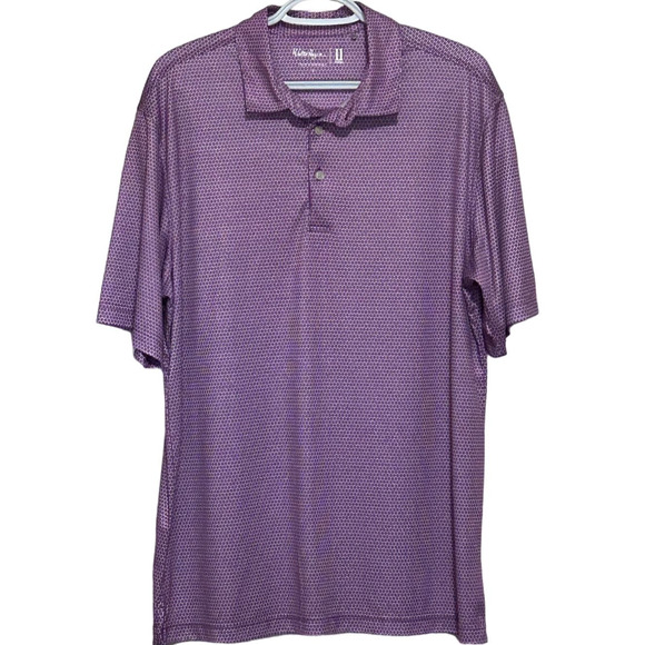 Walter Hagen Other - Walter Hagen 11‎ Major Men's Purple White Geometric Short Sleeve Polo Size L